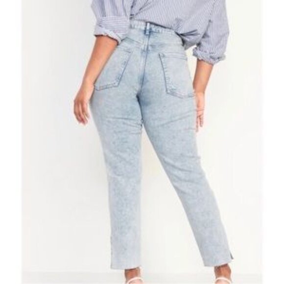 Old Navy High-Waisted Button-Fly OG Straight Ripped Side-Split Ankle Jeans, 8 - Picture 2 of 4